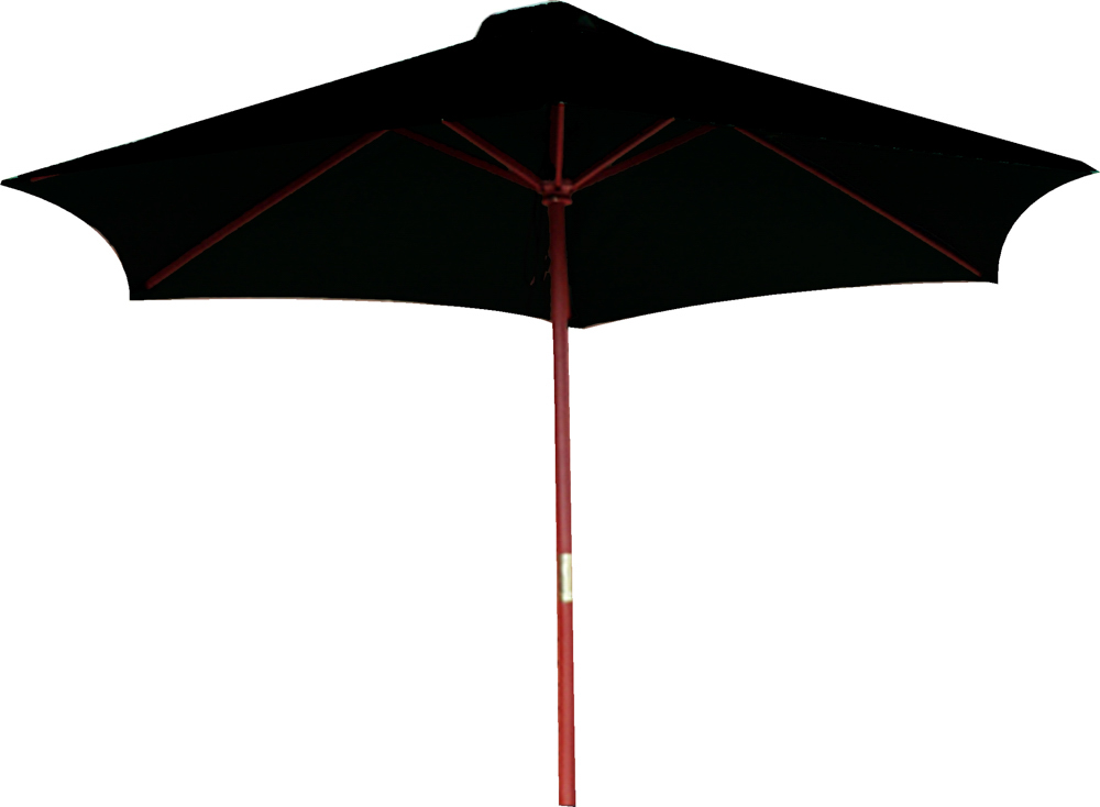 2.4M Wooden Black Garden Parasol Bonningtons