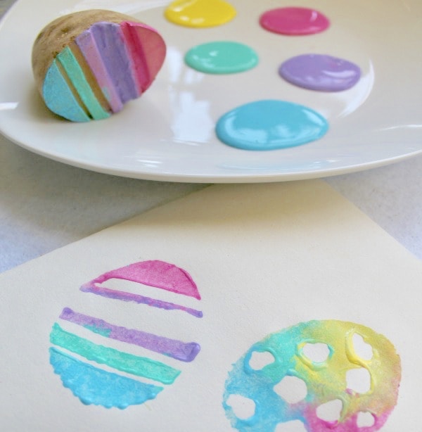 Potato Easter Egg Stamps for Kids · Bonny Babes Childcare Centres