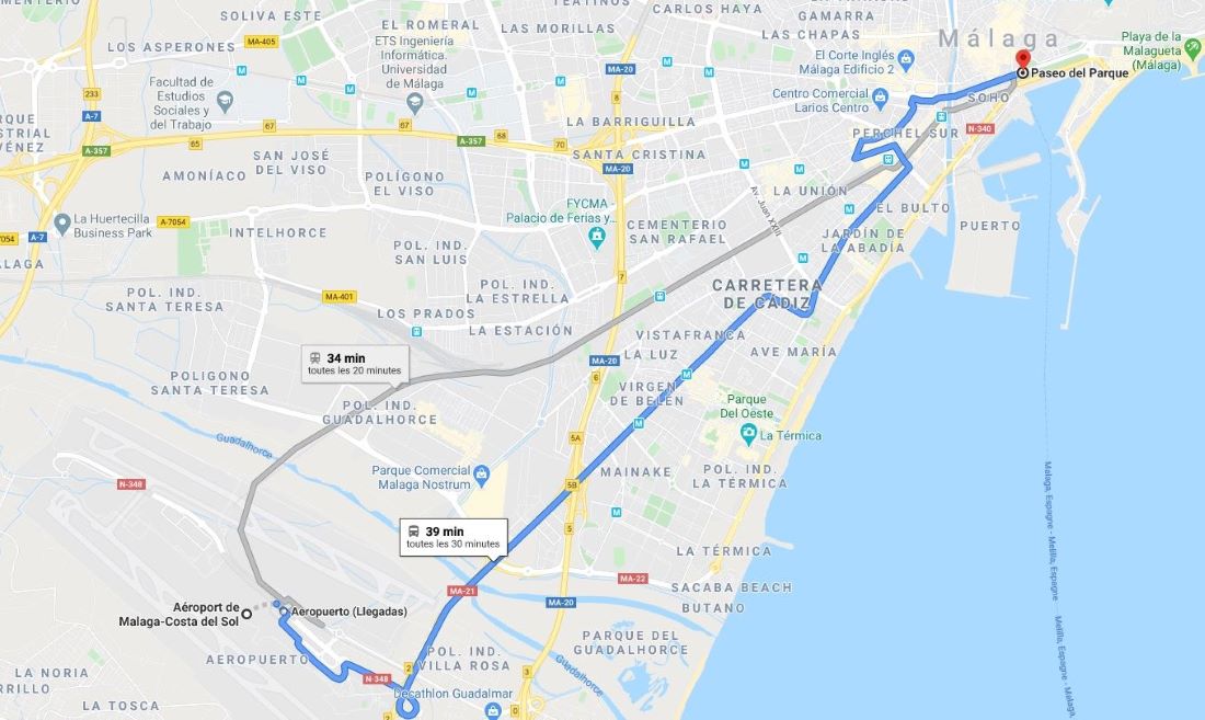 Transfert aéroport Malaga Quelles solutions pour le centreville