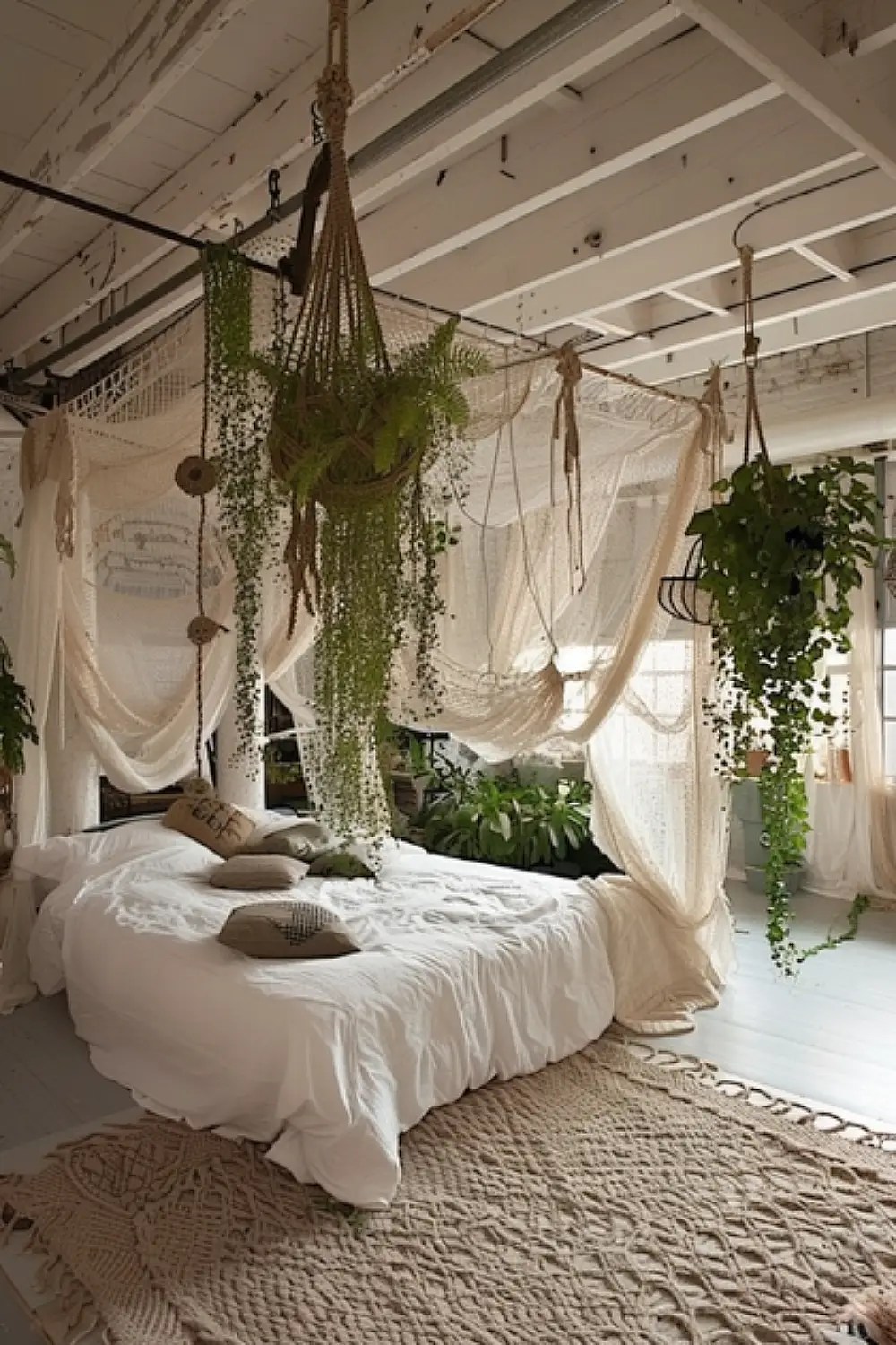 25 Boho Style Bedroom Ideas with Hanging Plants