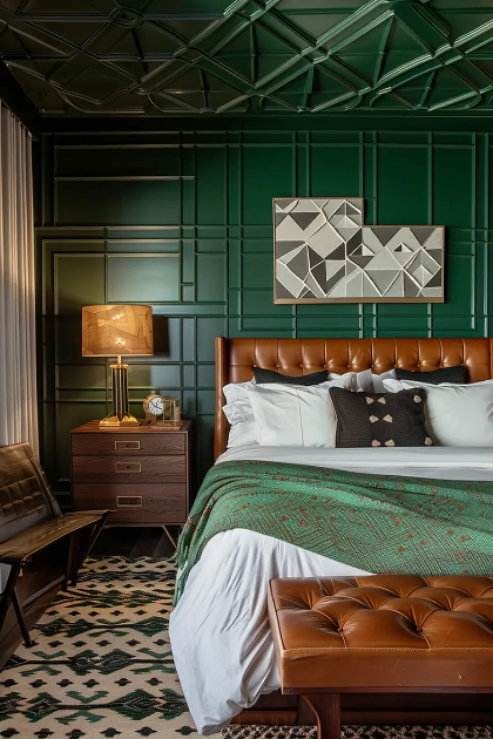 25 EyePopping Emerald Green Boho Style Bedroom Ideas