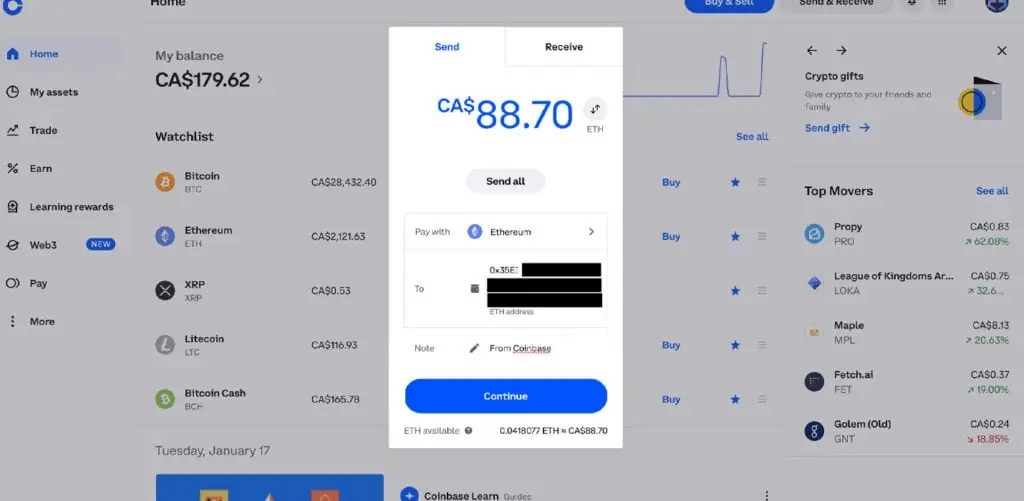 How to deposit on Stake with Coinbase in September 2024 Bonus Tiime