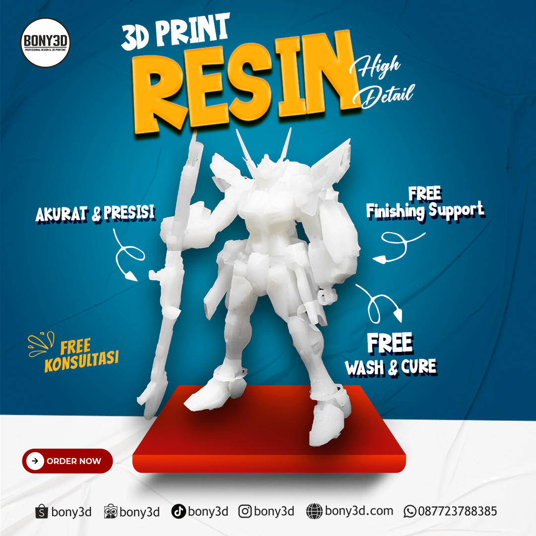 Print 3D Resin Kualitas Sangat Detail (DLP) Bony3D Design & 3D Printing