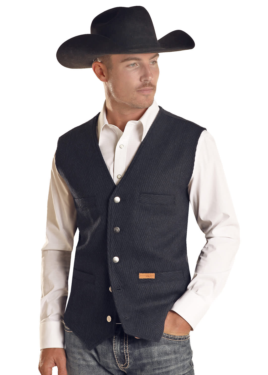 POWDER RIVER® MENS CHEVRON NEVADA WOOL VEST Bony Pony