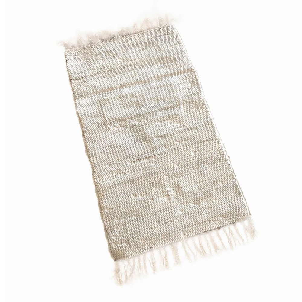 TEPPICH WEISS MIT FRANSEN 50x90CM Boogs