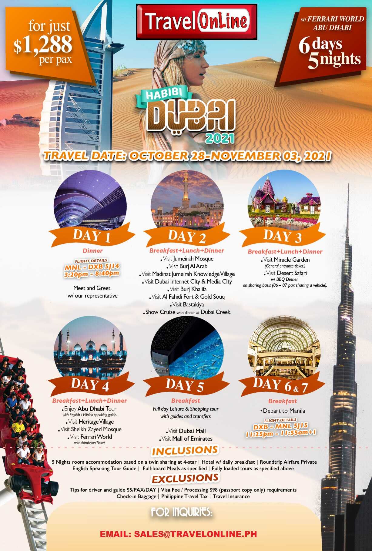 2021 DUBAI ALL IN TOUR PACKAGES Philippines