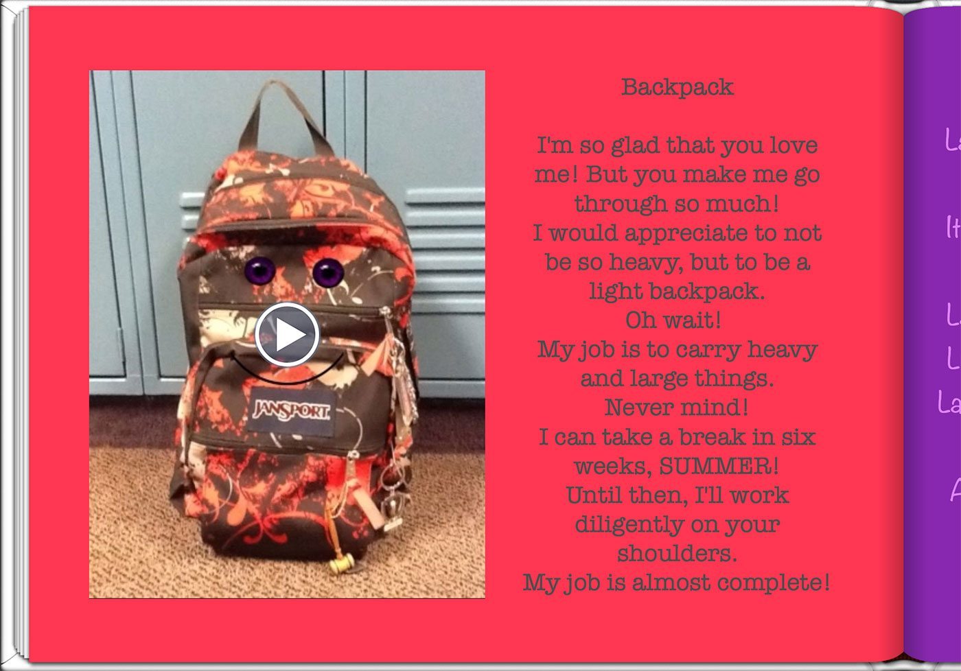 Creating a book of poetry with Book Creator Book Creator app