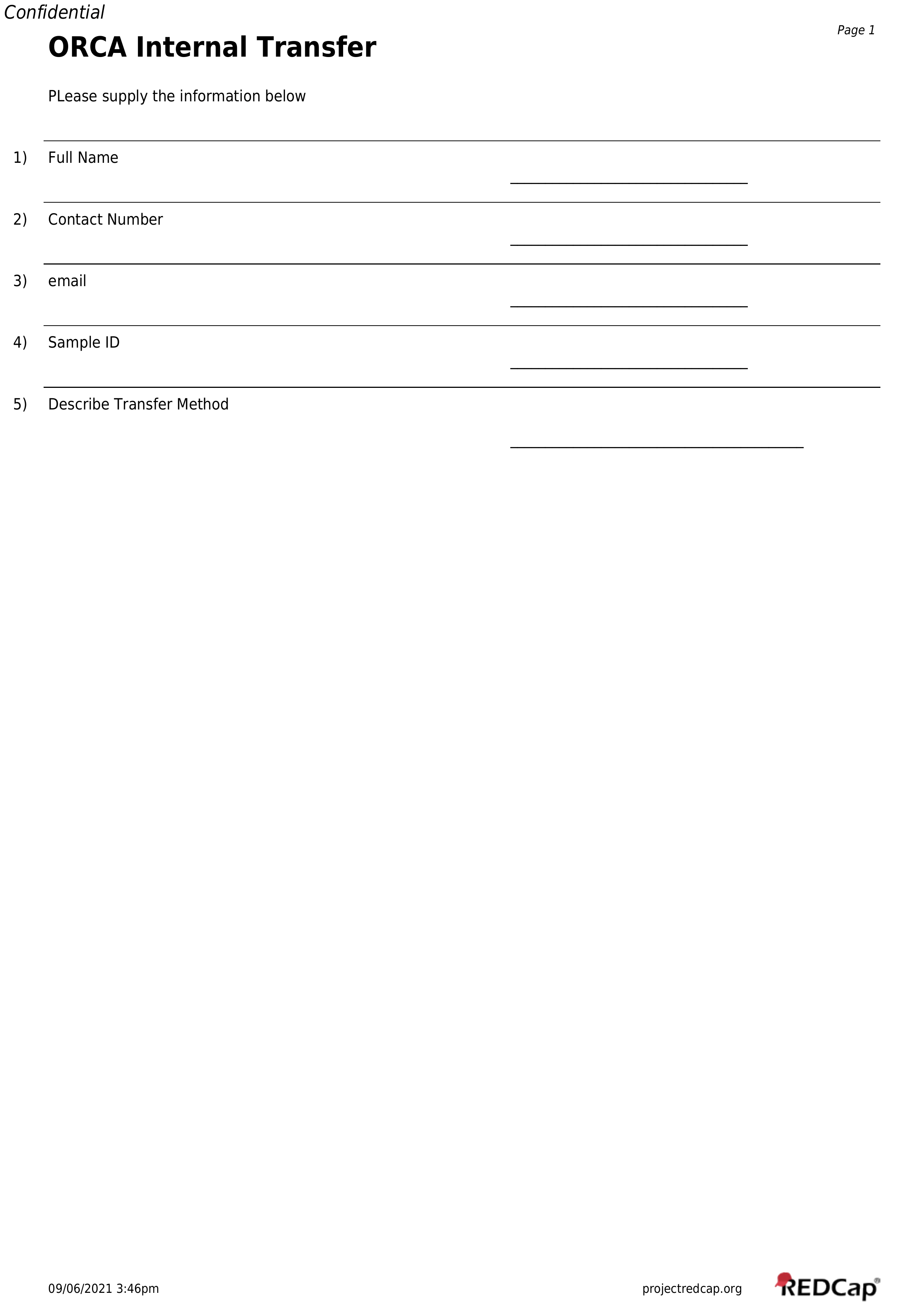 5.16 Internal Transfer Form Otago Marine Core Sediment Facility MPI