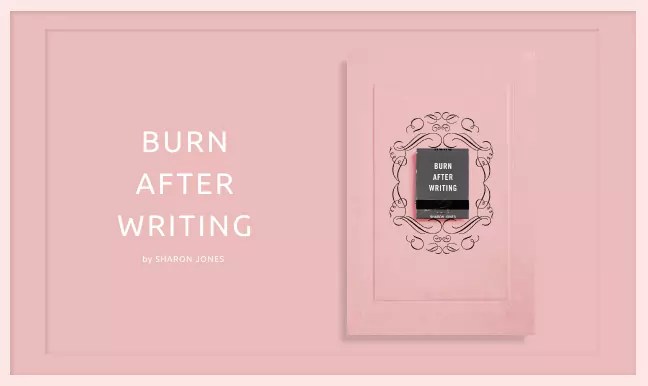 Burn After Writing by Sharon Jones: Book Review