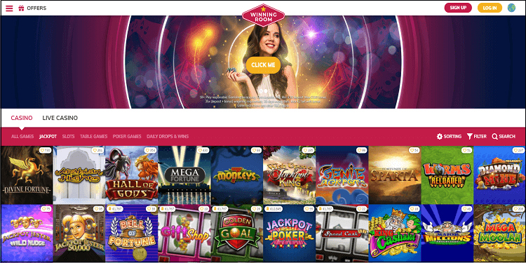 WinningRoom Casino Review & Ratings Bookmakers 2U