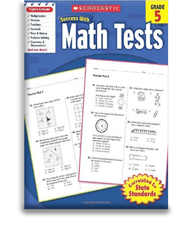 Scholastic Success with Math Tests Grade 5 Learning Questa Bookstore