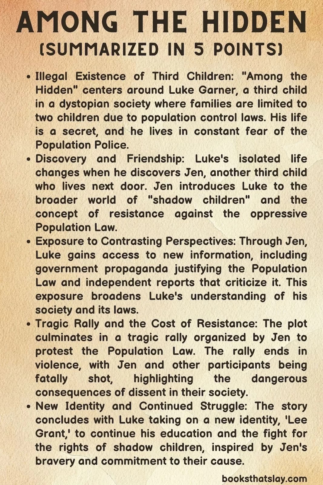 Among the Hidden Summary, Characters and Themes