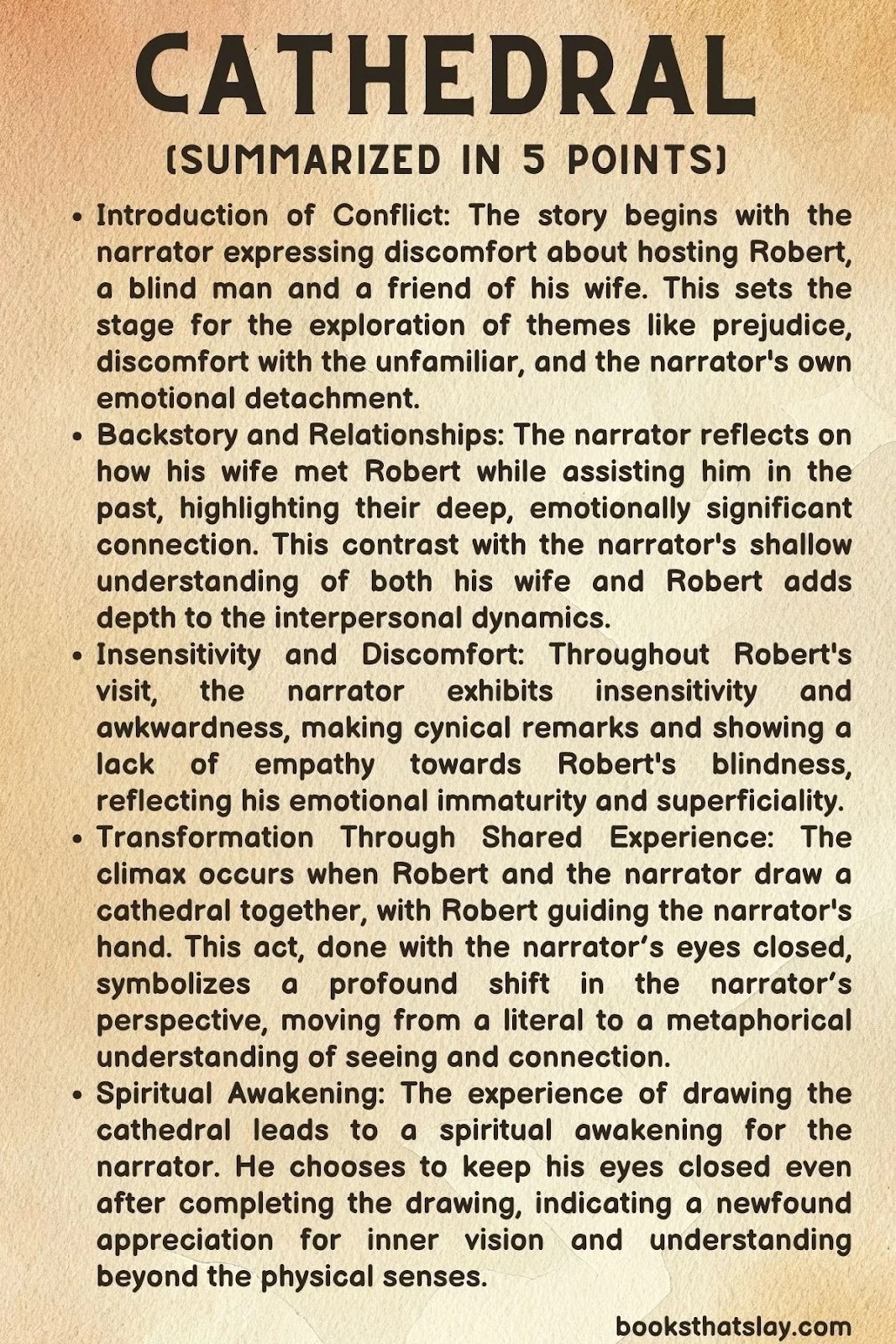 Cathedral Summary, Characters and Themes Raymond Carver