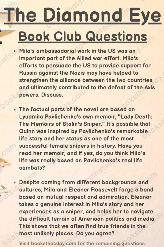 13 The Diamond Eye Book Club Questions For Discussion