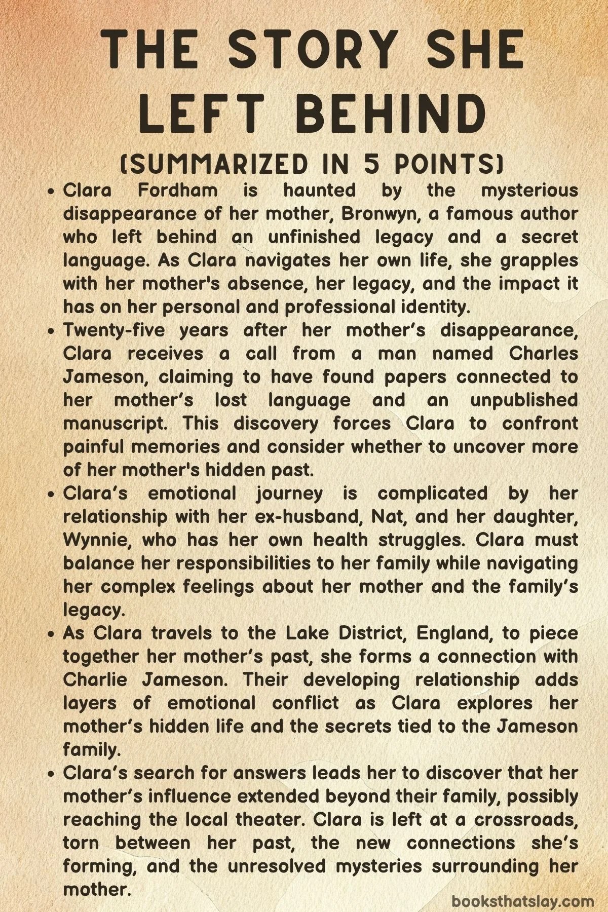 The Story She Left Behind Summary, Characters and Themes