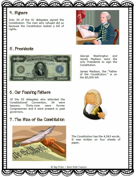 Ten Interesting Facts . . .The US Constitution Book Units Teacher