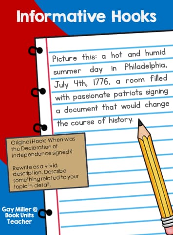 Teaching Hooks for Informative Writing - Book Units Teacher