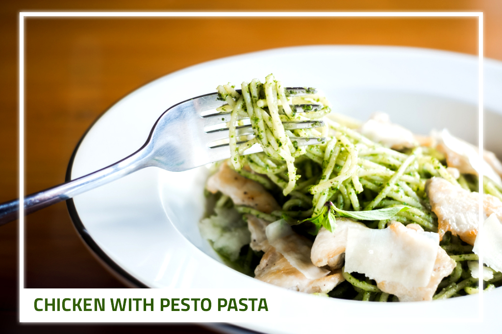 Easy Pesto Pasta with Chicken Boom Plus Pasta Manufacturers, Wheat