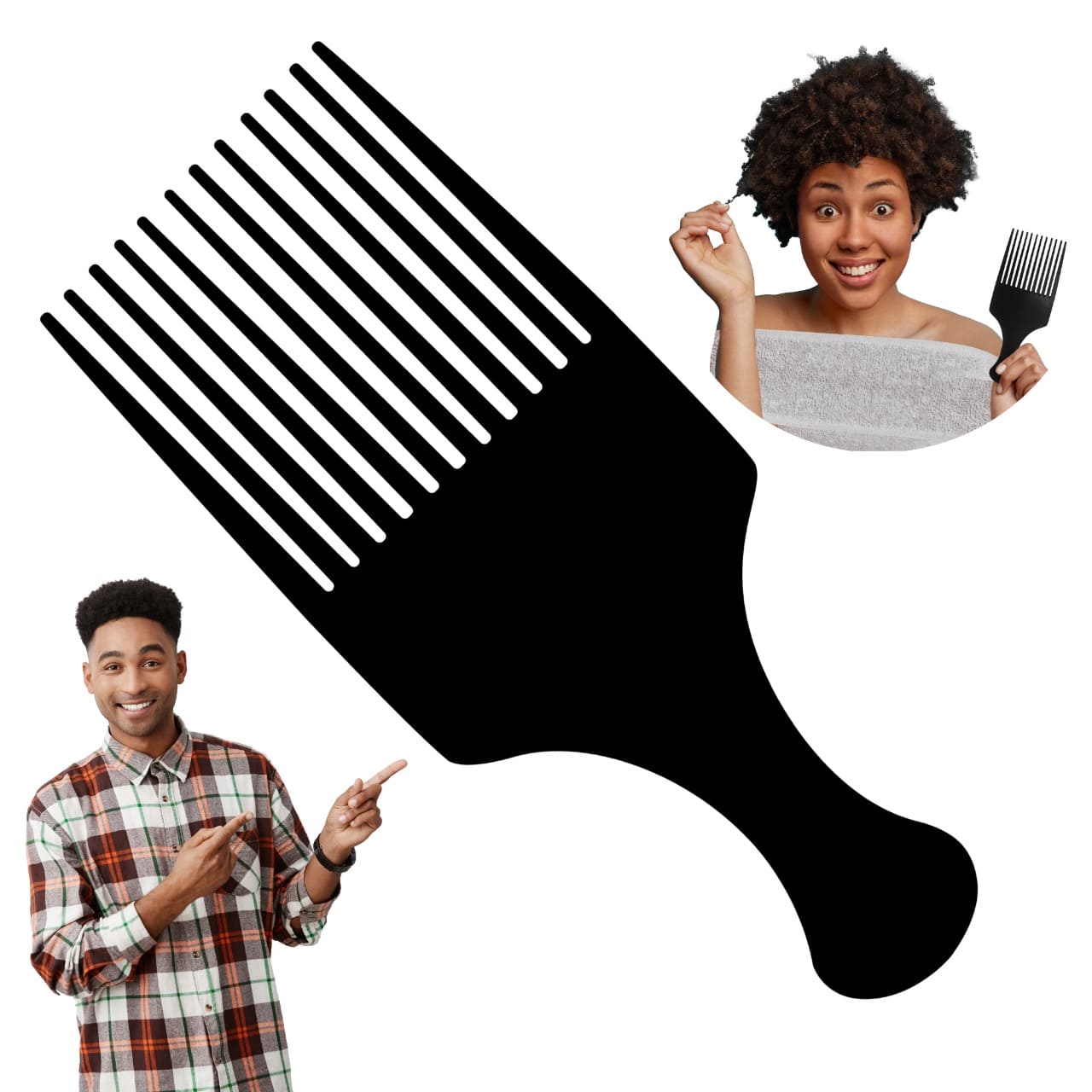 Boorika Afro Comb Smooth & Sturdy Afro Pick