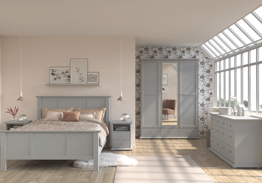 PARISOT Armoire 3 Portes Gris L 152 x P 53 x H 202 cm MANON Cdiscount Maison