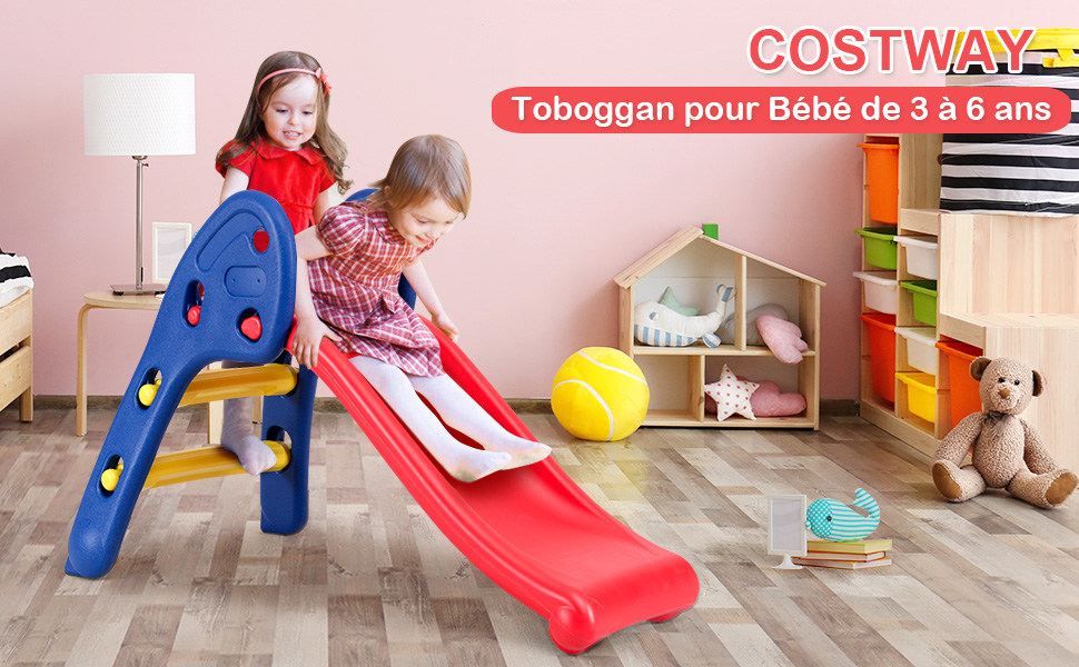 COSTWAY Toboggan Pliant avec Forte Capacité de Charge, Pour L’Intérieur