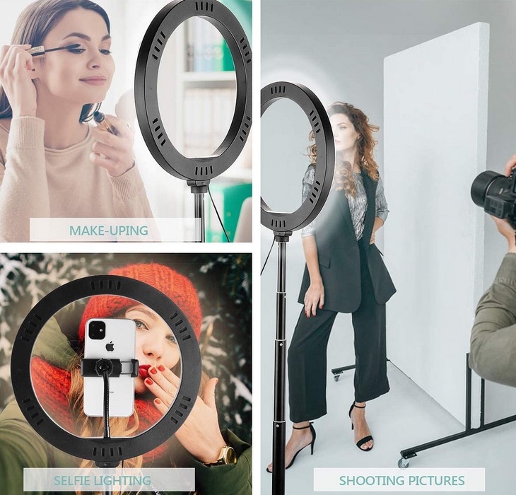 10.2 LED Selfie Lampe Anneau Flash Avec 14.56 à 56 Support