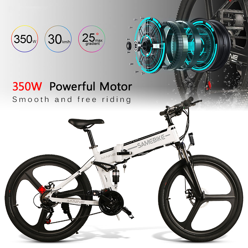 Samebike 26 pouces vélo électrique Assistance pliant EBike 30 km / h