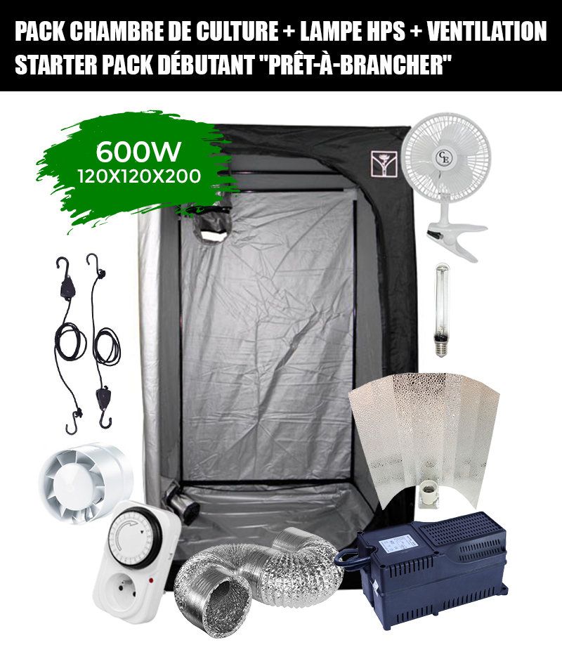 Pack Chambre de Culture Indoor 100x100x200cm kit Cooltube HPS 400W