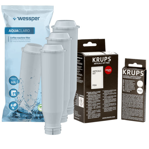Lot de 3 filtres Wessper, pastilles de nettoyage KRUPS XS3000 et