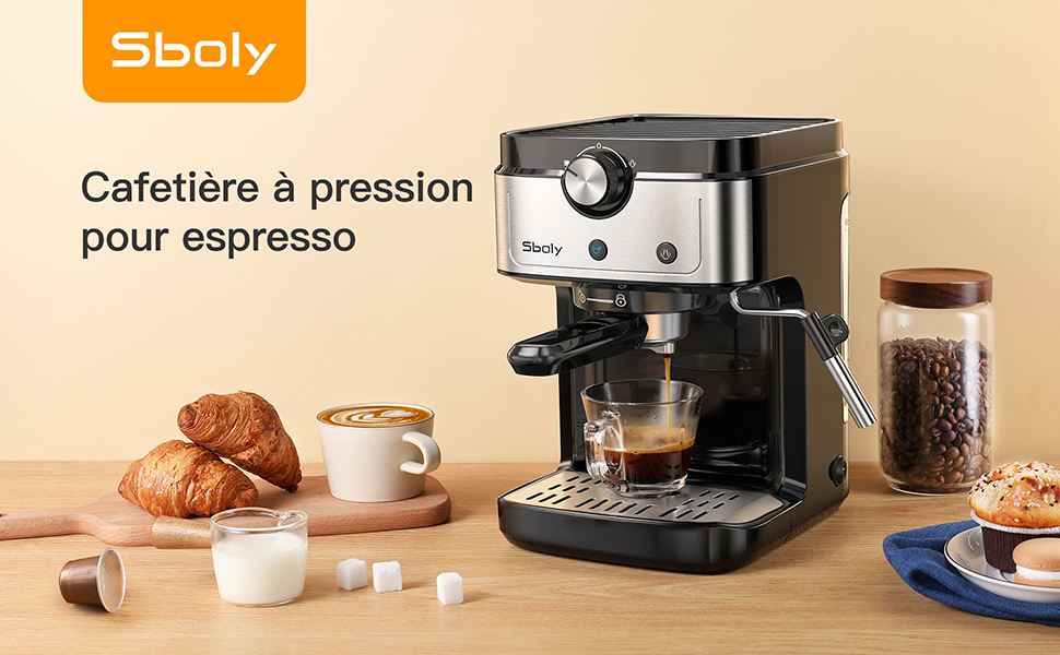 Machine expresso classique à capsules Nespresso et café moulu, Sboly