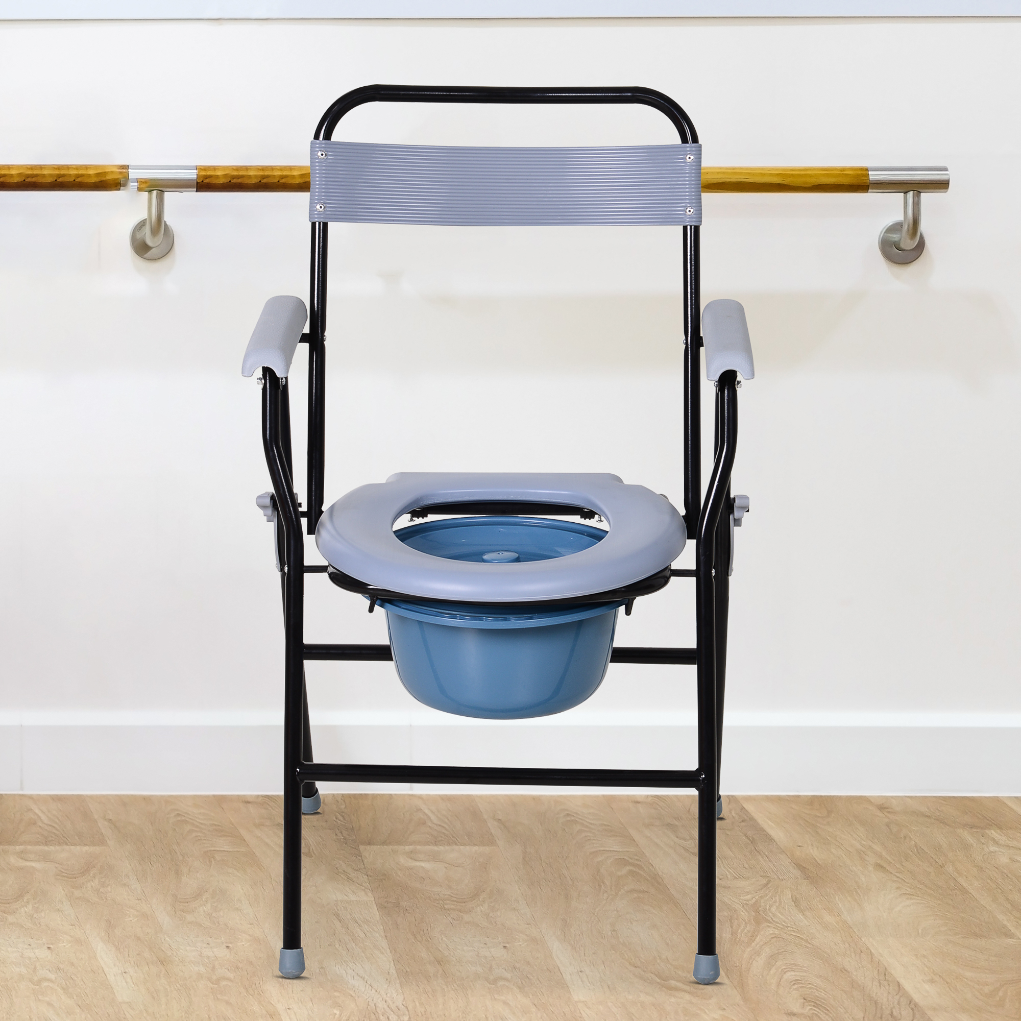 Chaise percée chaise de douche pliable seau amovible, accoudoirs