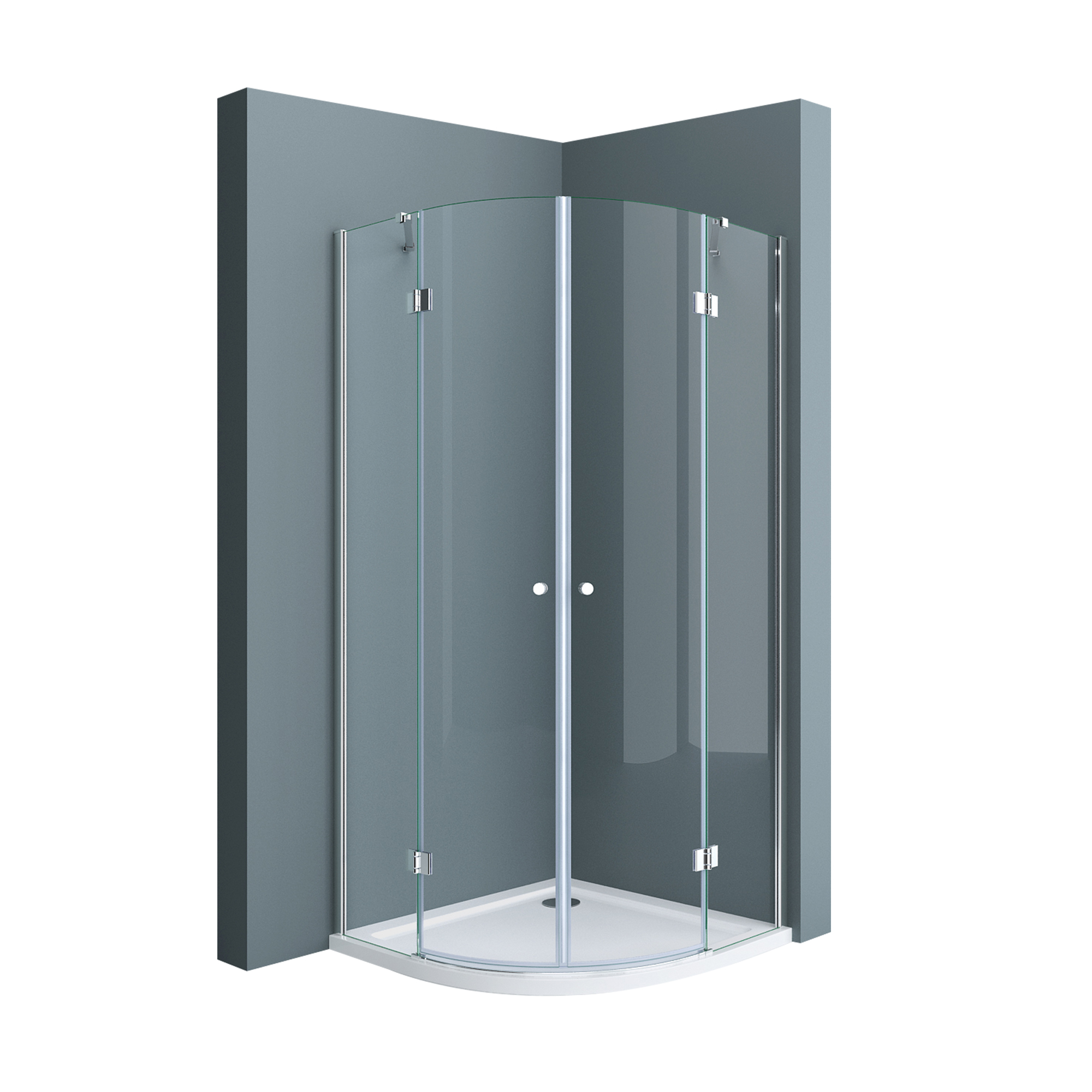Sogood Cabine de douche transparent quart de rond 90x90x190cm avec