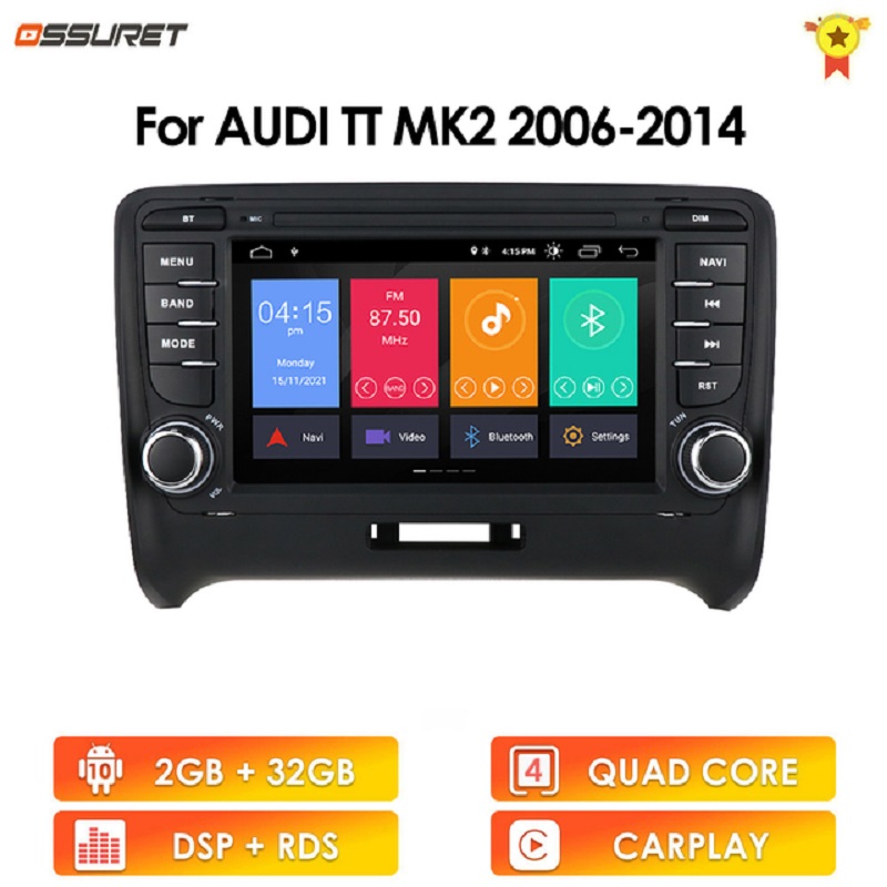 2G + 32G 2din Android 10 Carplay pour Audi TT MK2 20062014 autoradio