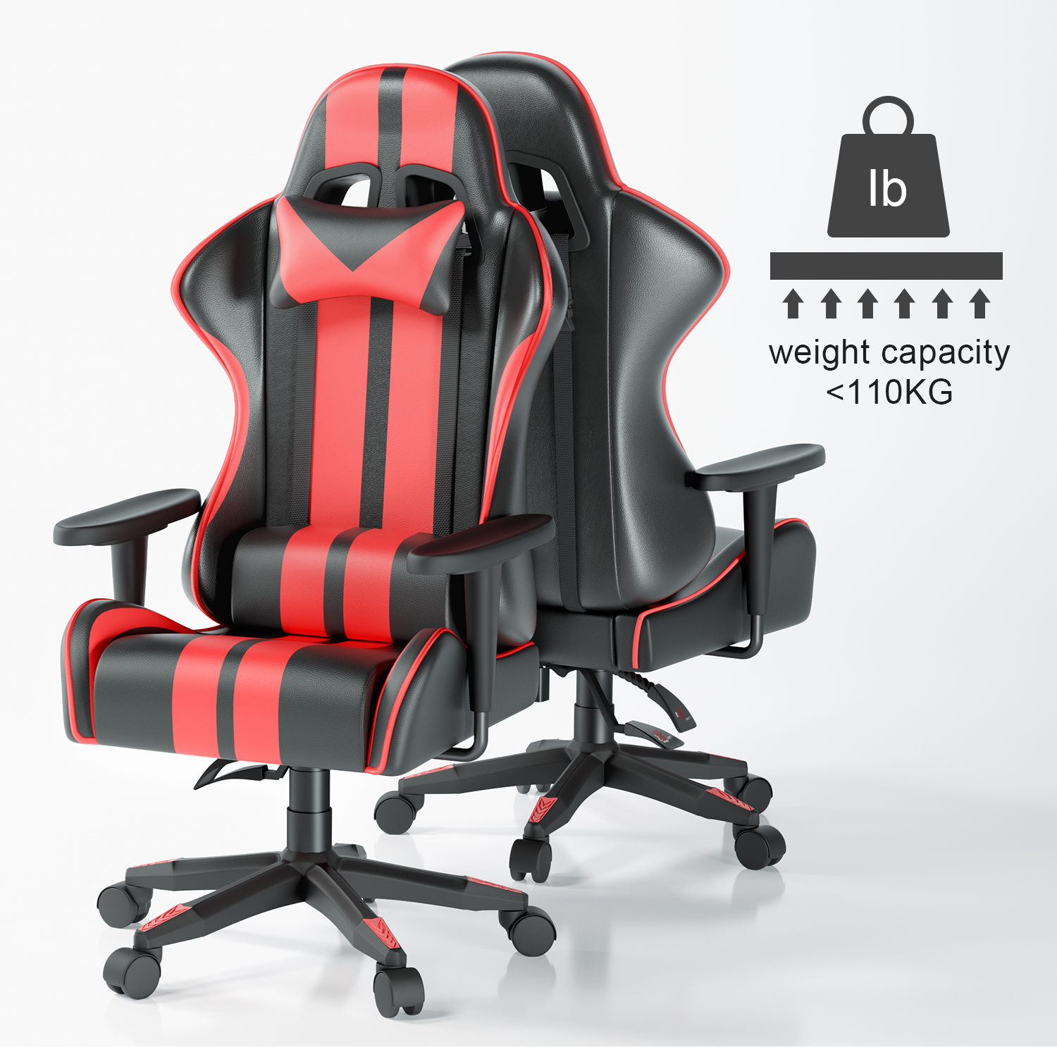 Chaise gaming BIGZZIA Chaise Gamer Réglable Pivotant Fauteuil gamer