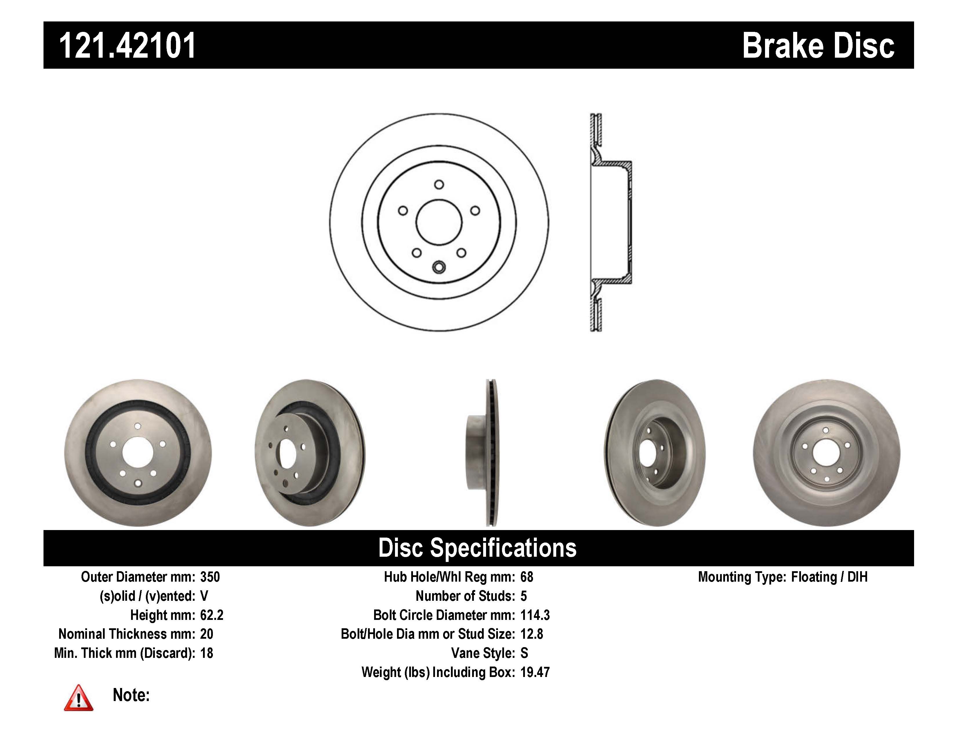 StopTech Disc Standard Brake Rotor for 2008 2013 Infiniti G37 121.