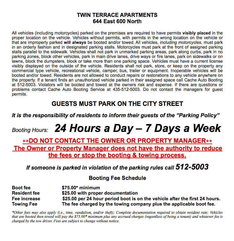 Twin Terrace Parking Enforcement