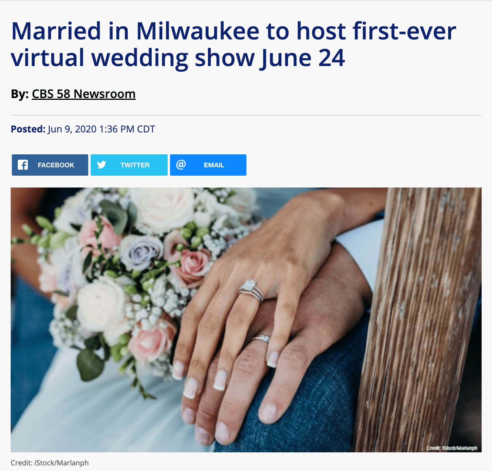 CBS58 Features Milwaukee’s First Virtual Wedding Show Inperson or