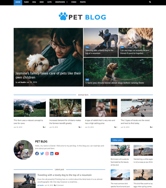 Best Bootstrap 4 blog template personal BootNews