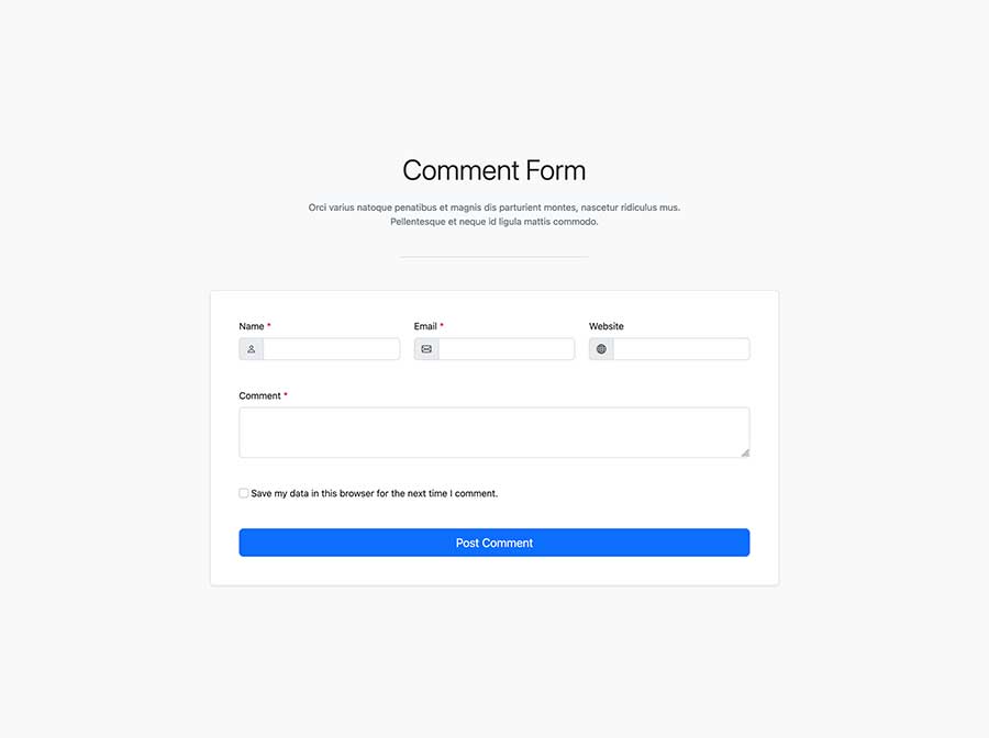 Bootstrap 5 Elegant Comment Form Template BootstrapBrain