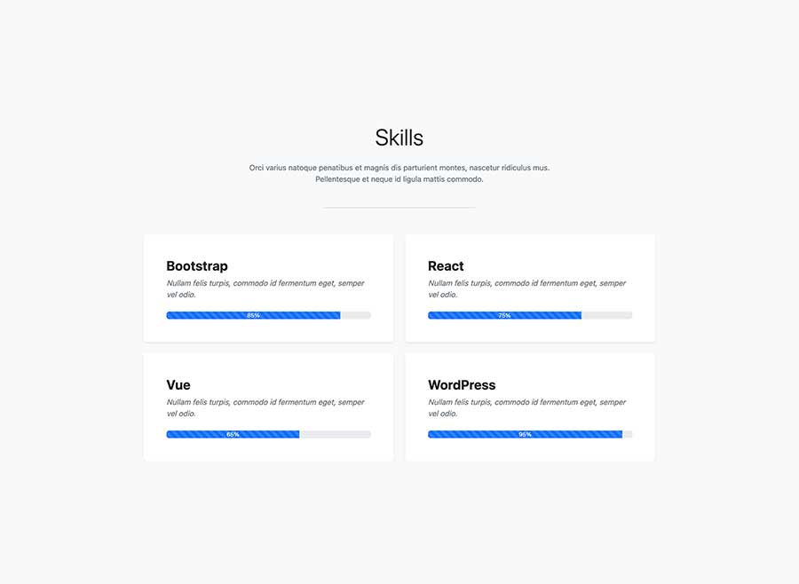 Bootstrap 5 Profile Skills Bar Section BootstrapBrain