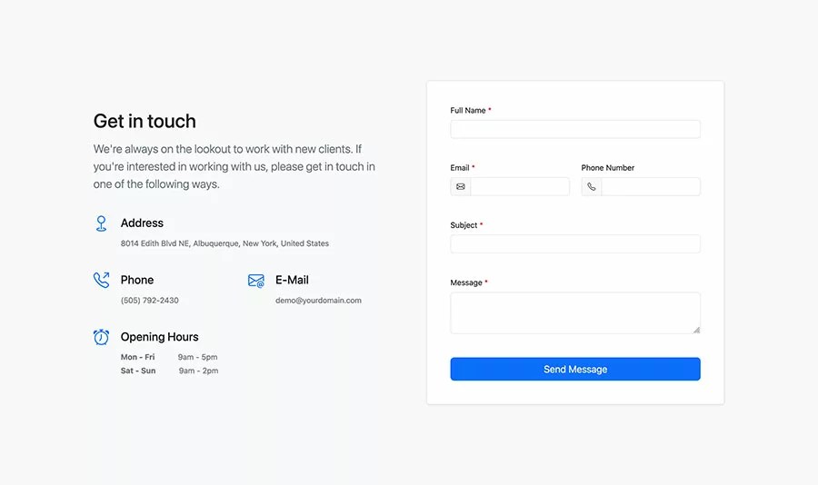 Bootstrap 5 Contact Form Code Snippet Example BootstrapBrain