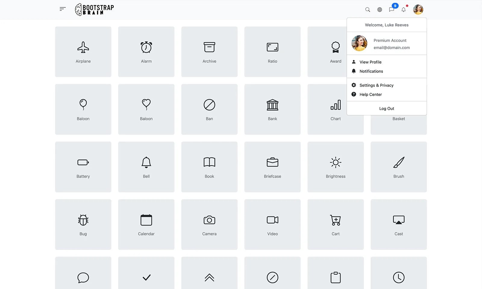 Bootstrap Free Admin Navbar Template BootstrapBrain