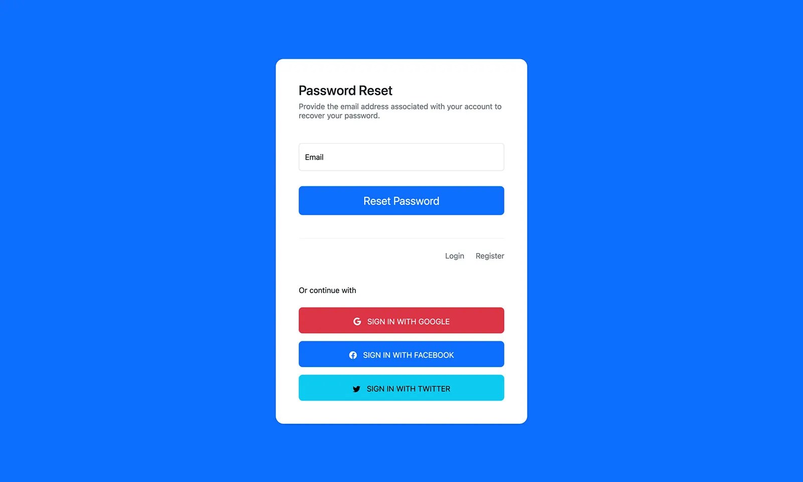 Bootstrap Password Reset Form Snippet BootstrapBrain