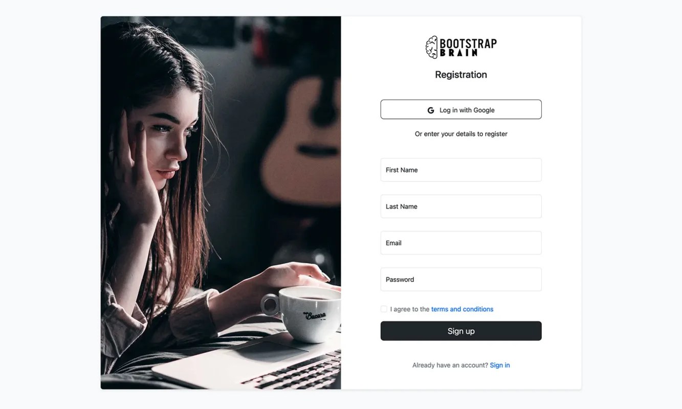 Bootstrap Signup Form Snippet BootstrapBrain