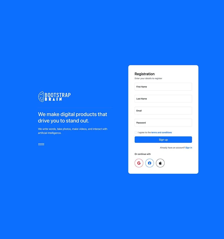 Bootstrap Signup Form Snippet BootstrapBrain