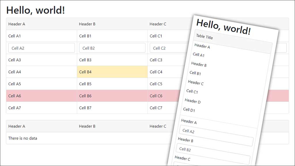 Real responsive fake tables in Bootstrap 4