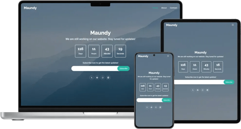 Maundy Free Coming Soon Bootstrap Theme BootstrapMade