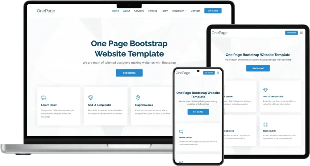 OnePage Multipurpose Bootstrap One Page Template BootstrapMade