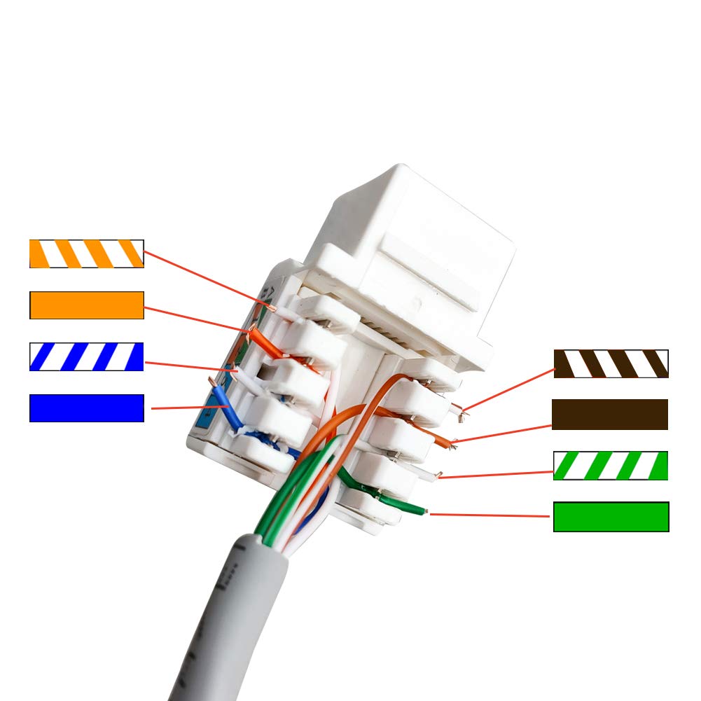 BOPLAT (2Pack) 1 Port CAT6 Punch Down Jack Wire to Female