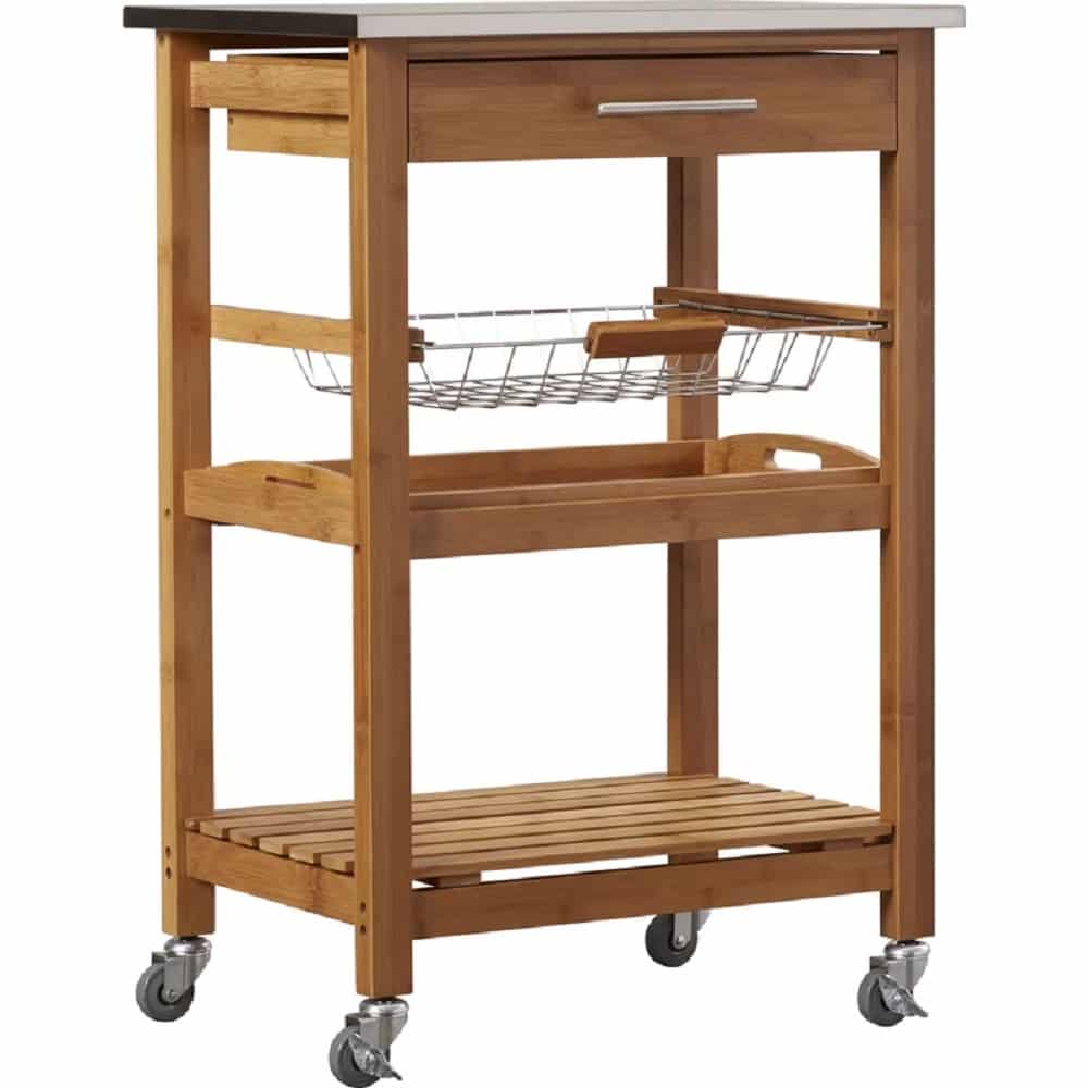 Aya Bamboo Kitchen Cart Boraam Industries